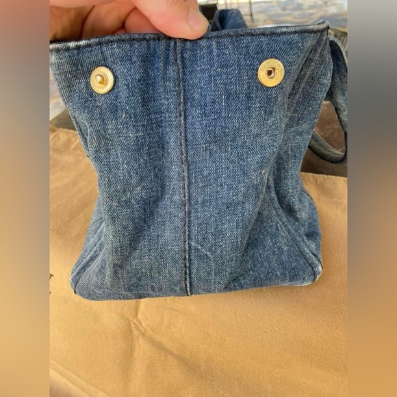 PRADA CANAPA Tote Bag, Large Tote, Handbag, Denim Canvas 100% AUTHENTIC! - Picture 15 of 16